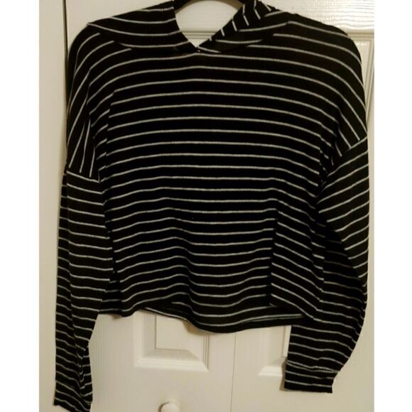 Women's Pullover Hoodie with Stripes by Charlotte Russe GUC Size L Fits Like M - Picture 1 of 6